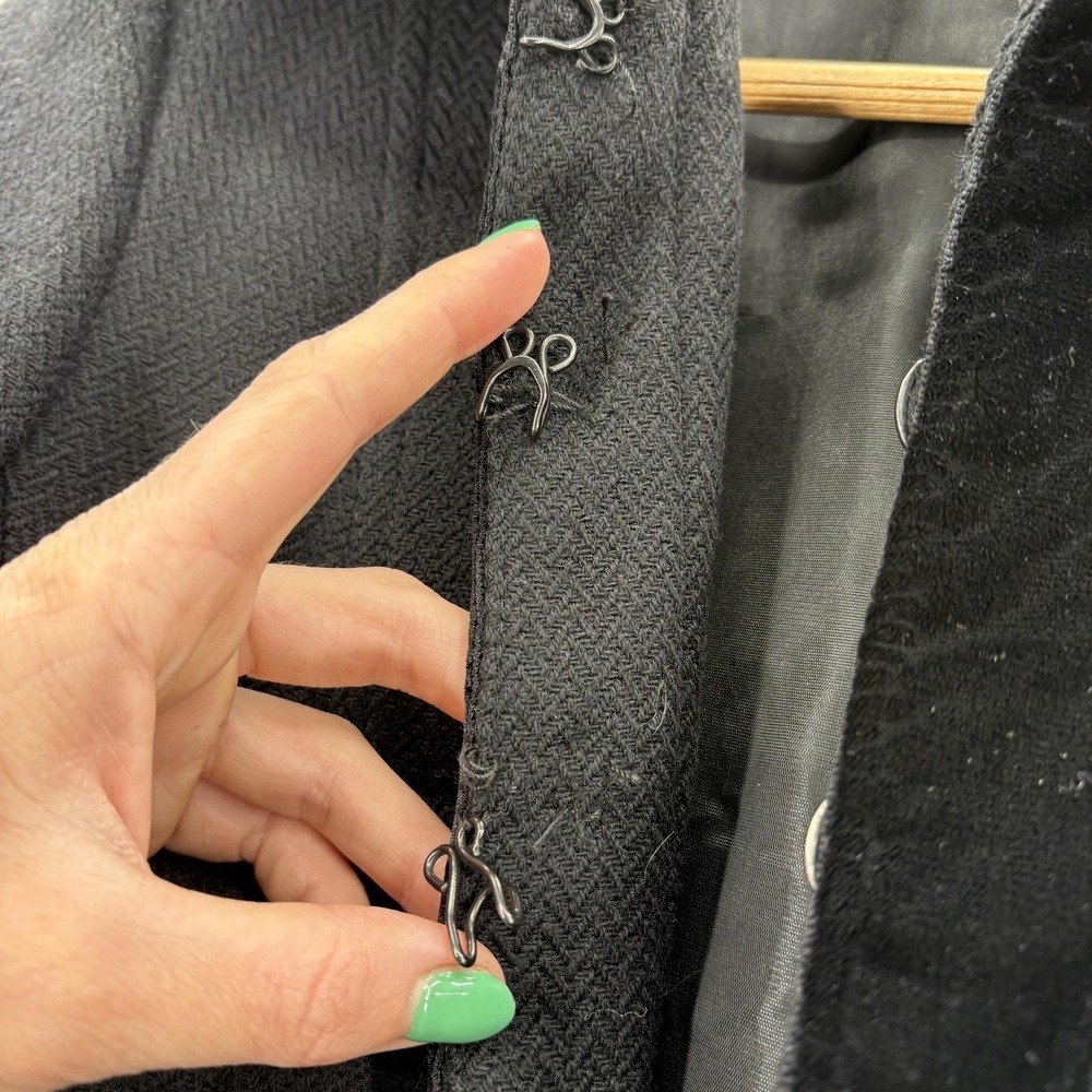 Zara Basic Jacket Womens Medium Black Wool Herrin… - image 4